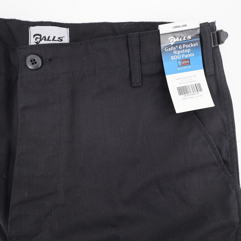 NEW Galls 6 Pocket Ripstop BDU Pants Black Men Large Long Uniform